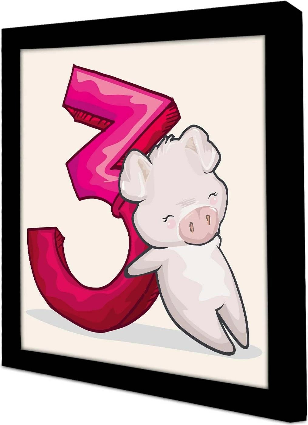 Pikturë dekorative me kornizë MDF, Wallity, 3333SCT-004, rozë dhe e bardhë, 33x33cm