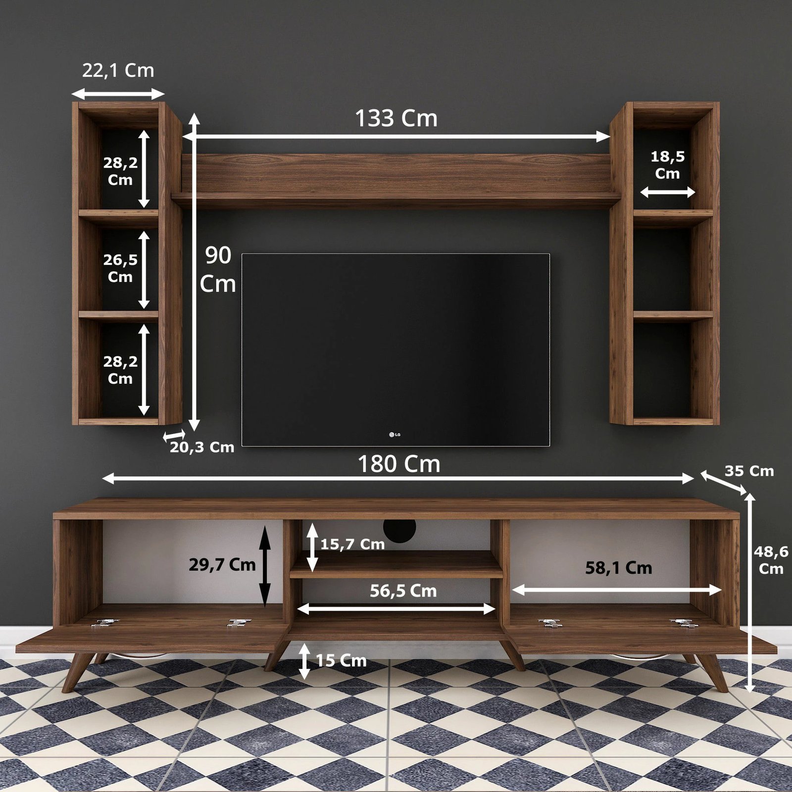 Komodë TV Hanah Home, M5 - 240, ngjyrë arre