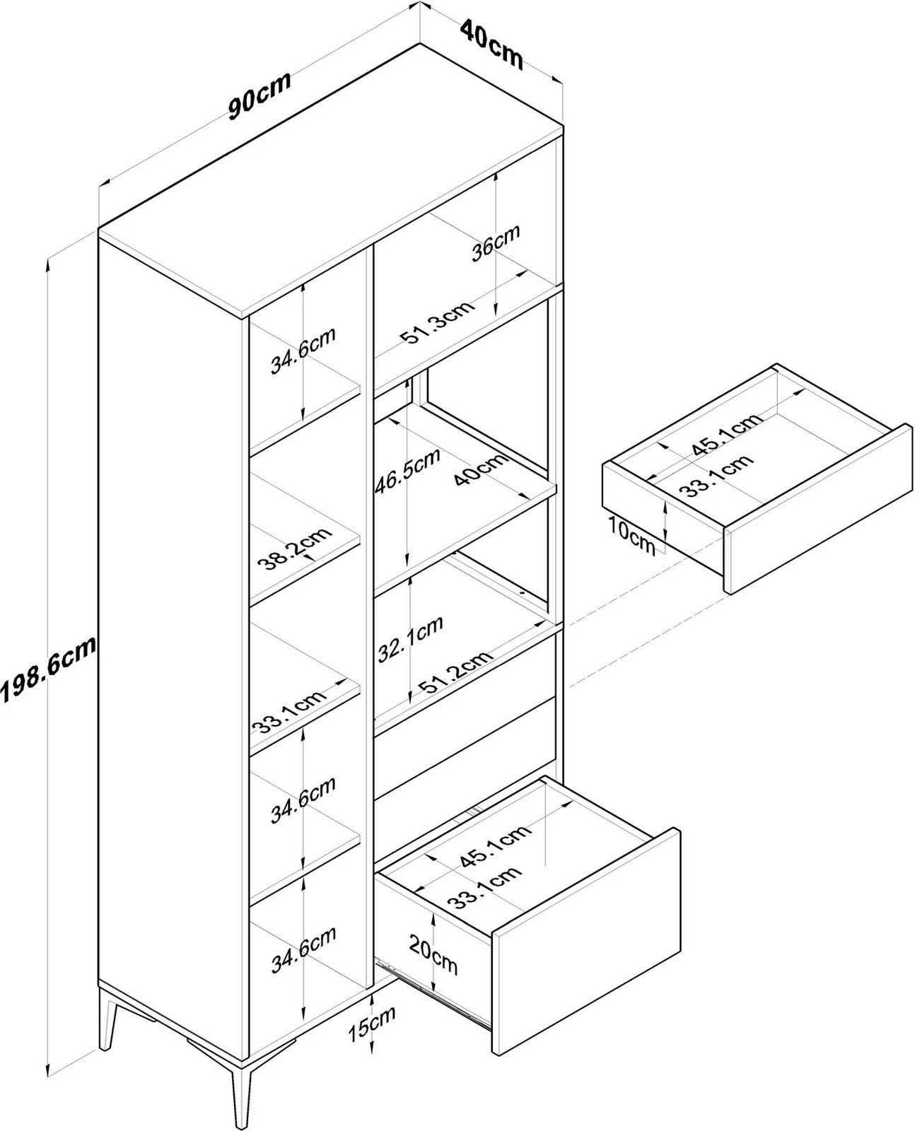 Dollap shumëpërdorimësh Hanah Home, JE112 - 2958, i bardhë