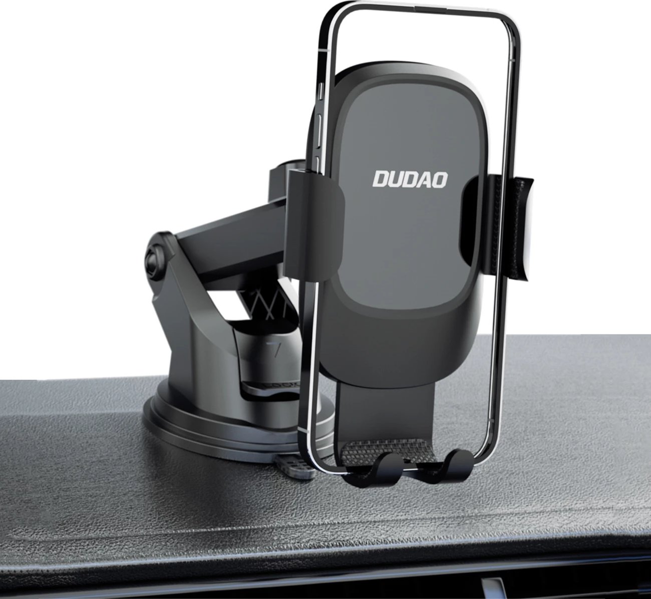 Mbajtëse gravitacionale për makinë, Dudao F5N+, kapëse me gotë thithëse për xham ose pult, rrotullim 360°, e zezë