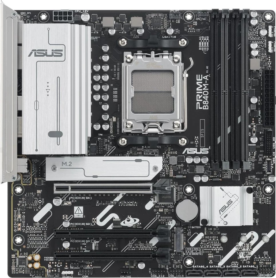 Pllakë amë ASUS PRIME B840M-A-CSM, Socket AM5, micro ATX, Gri