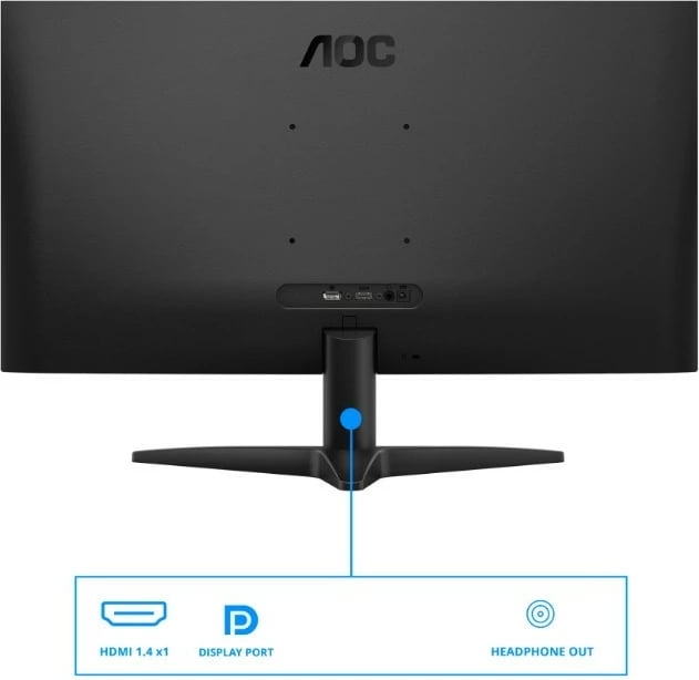 Monitor, AOC, 27B36X, 27" FHD IPS 144Hz 0.5ms HDR10 Adaptive Sync, HDMI/DP, i zi, me kabllo HDMI 1.5 m