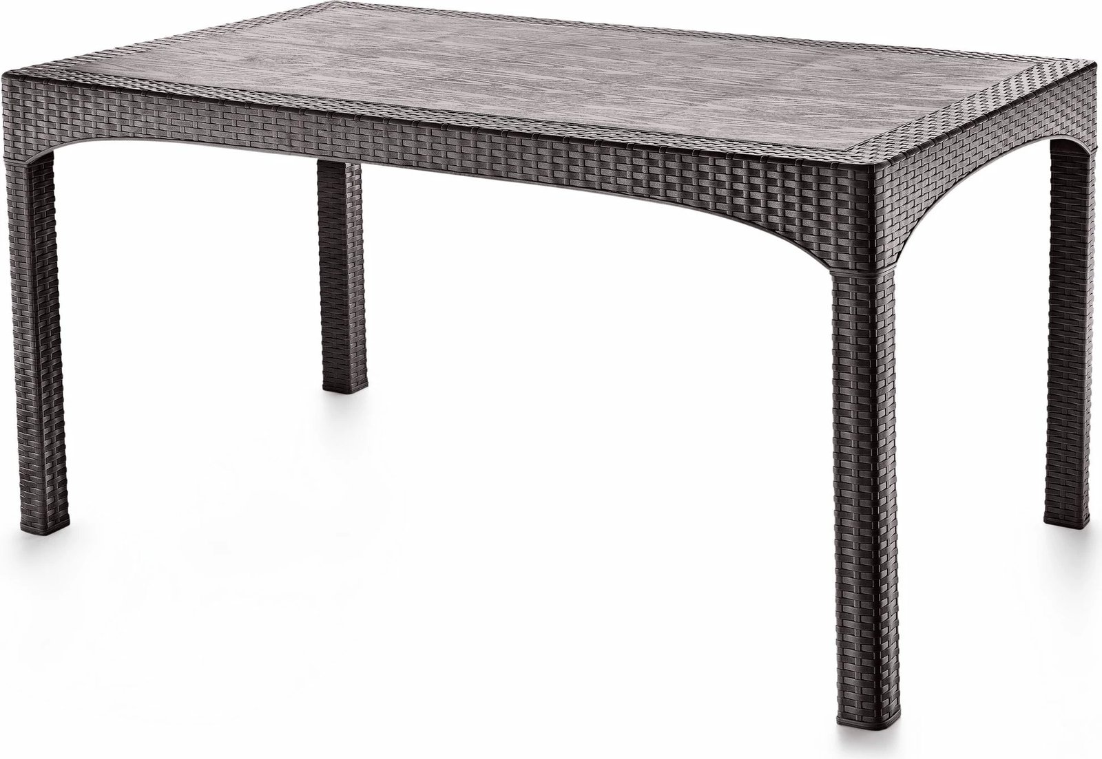 Tavolinë kopshti Skye Decor, ratan, ngjyrë kafe e errët, 90x150cm