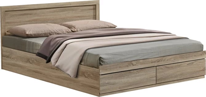 Krevat Olympus me sirtar, ngjyrë lisi e çelët, 140x200cm