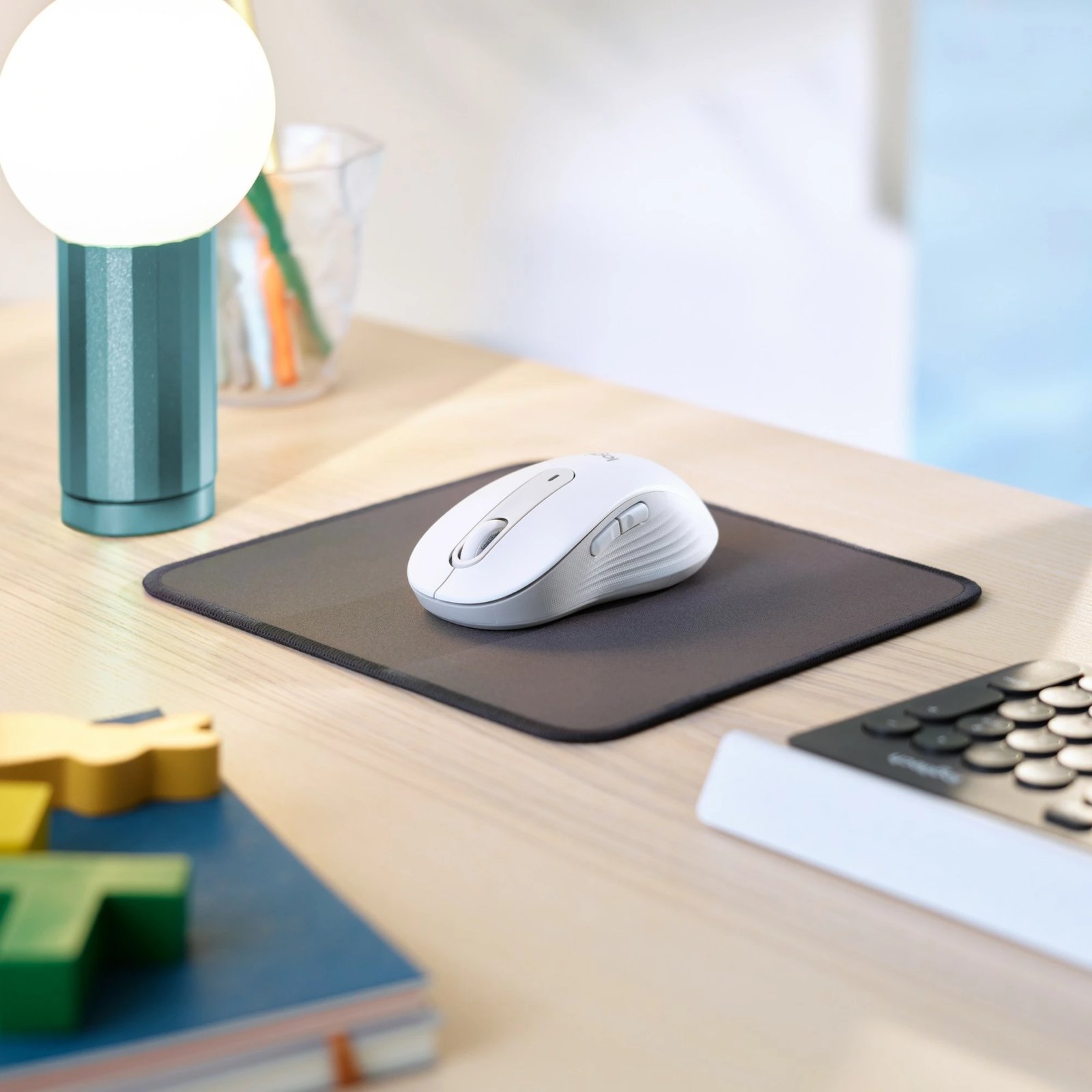 Maus Logitech Signature M650 L, Wireless, 4000 DPI, Bardhë