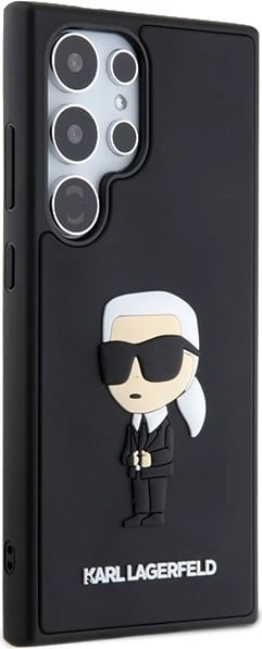 Mbështjellës Karl Lagerfeld 3D Rubber Ikonik për Samsung Galaxy S24 Ultra, i zi