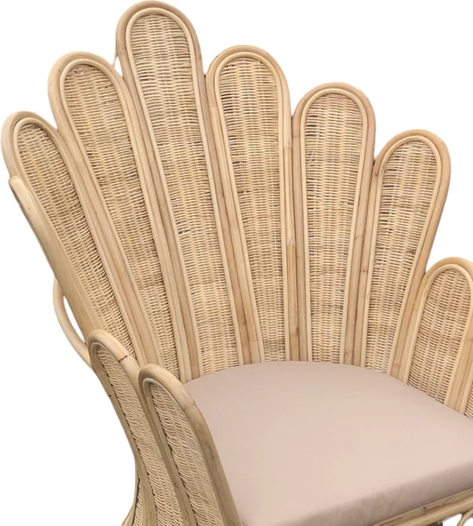 Fotelja Fragia Inart me jastëk bezhë, ratan natyral, 103x90x120 cm