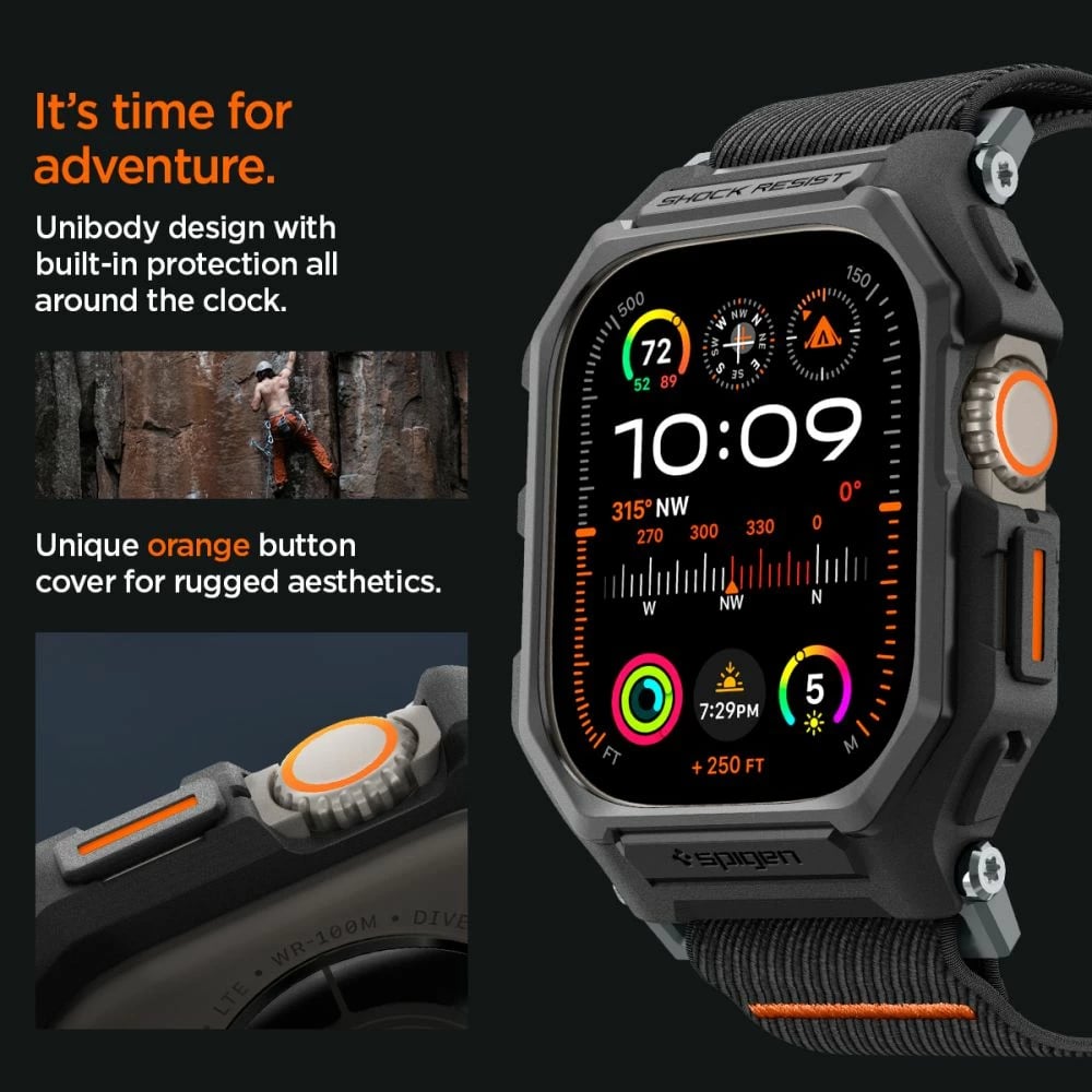 Mbështjellës Spigen Lite Fit Pro me rrip për Apple Watch Ultra 1/2 (49mm), Matte Black