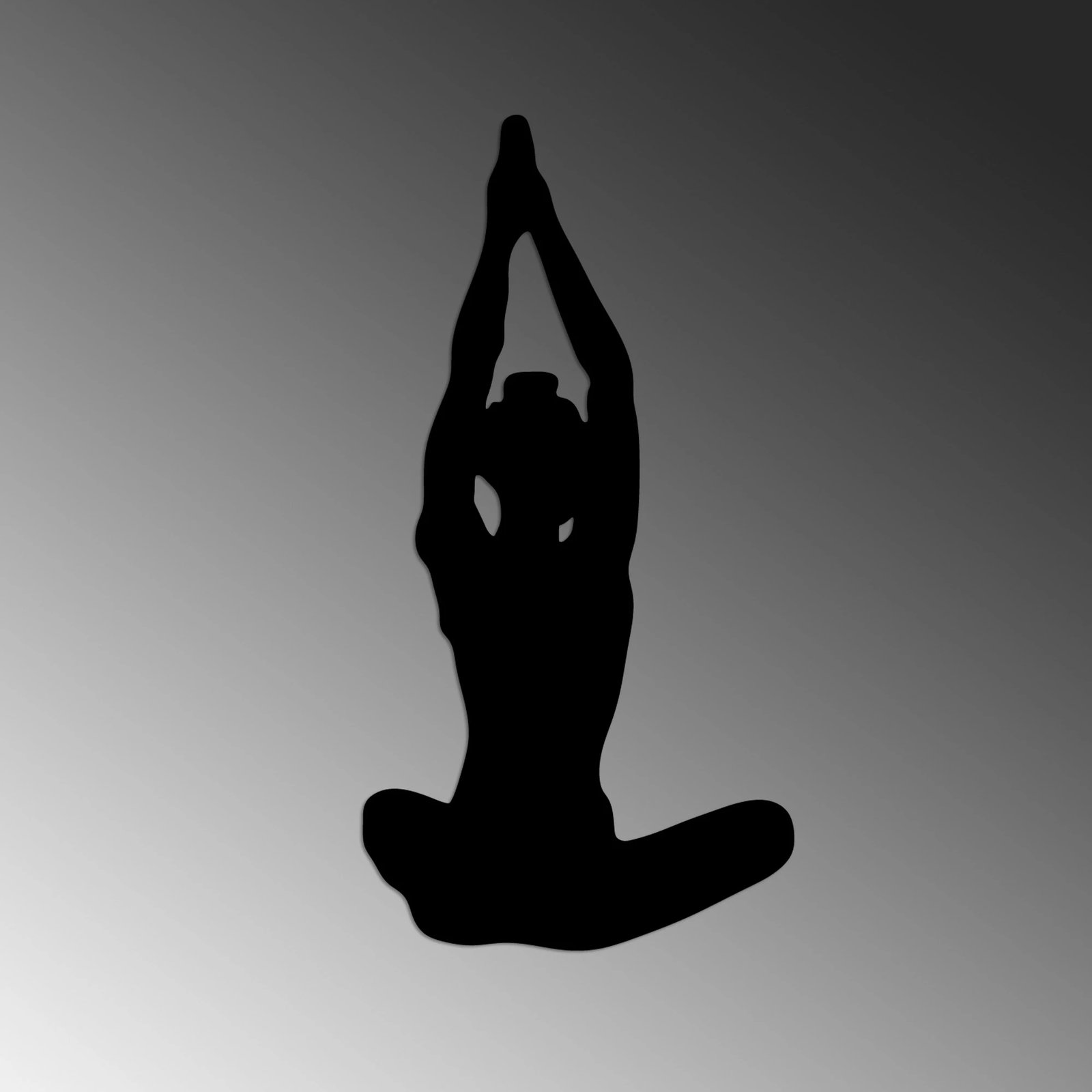 Aksesor dekorativ metalik për mur, Wallity, Yoga 6, ngjyrë e zezë, 31x60cm