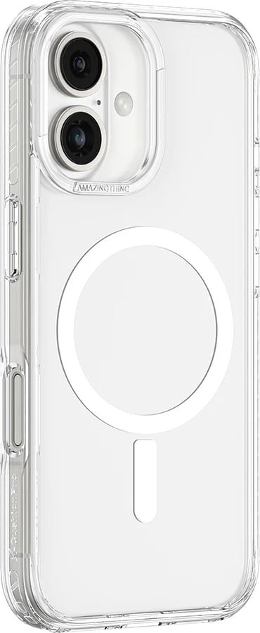 Mbështjellës AmazingThing Titan Pro Mag me unazë magnetike për iPhone 16 Plus, Transparent