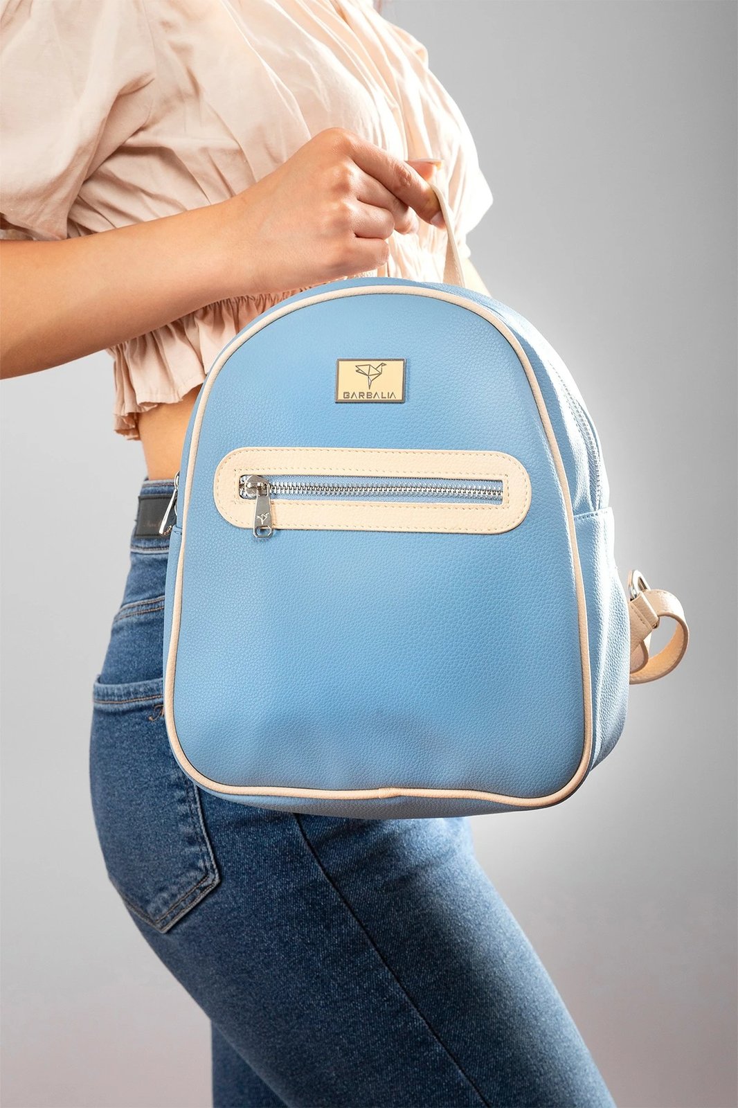 Çantë shpine Oslo, ngjyrë kaltër-bezhë, Zoozie Bags