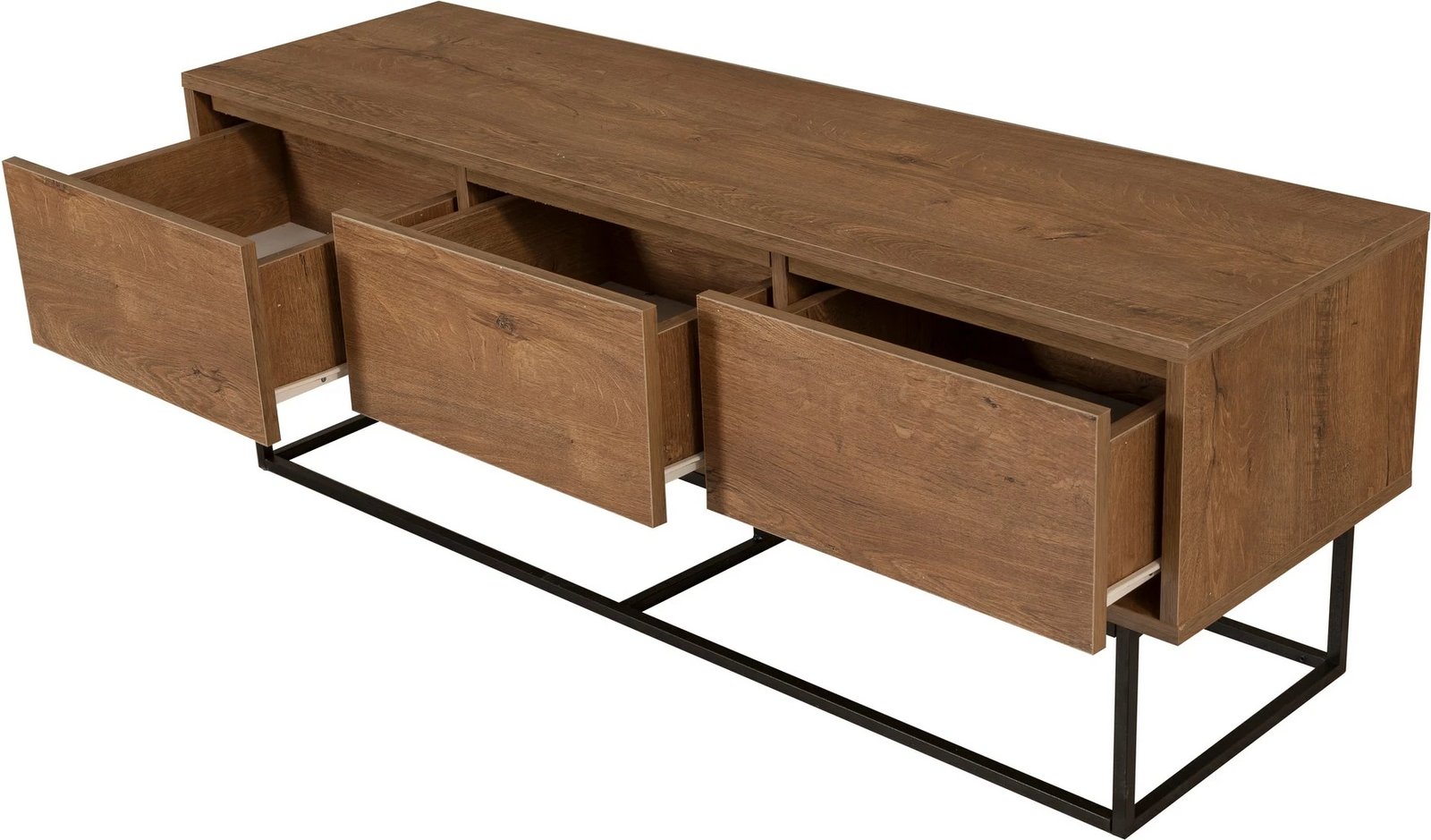 Set mobiljesh për dhomë dite, ngjyrë arre dhe e zezë, Skye Decor, Laxus Takım 17