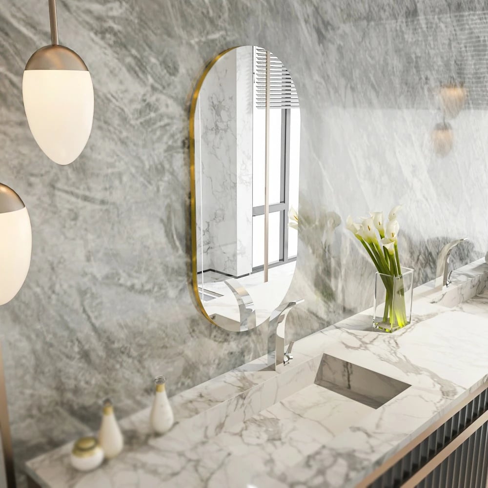 Pasqyrë Hanah Home, Riors, transparente, e artë