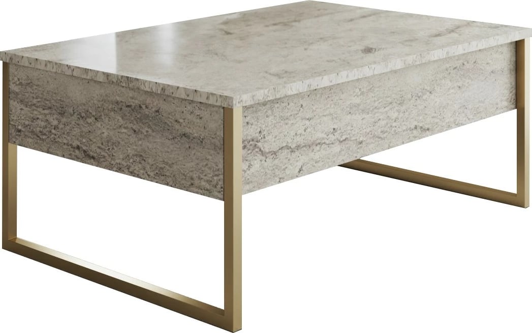Tavolinë kafeje Hanah Home, Luxe, travertin, ar