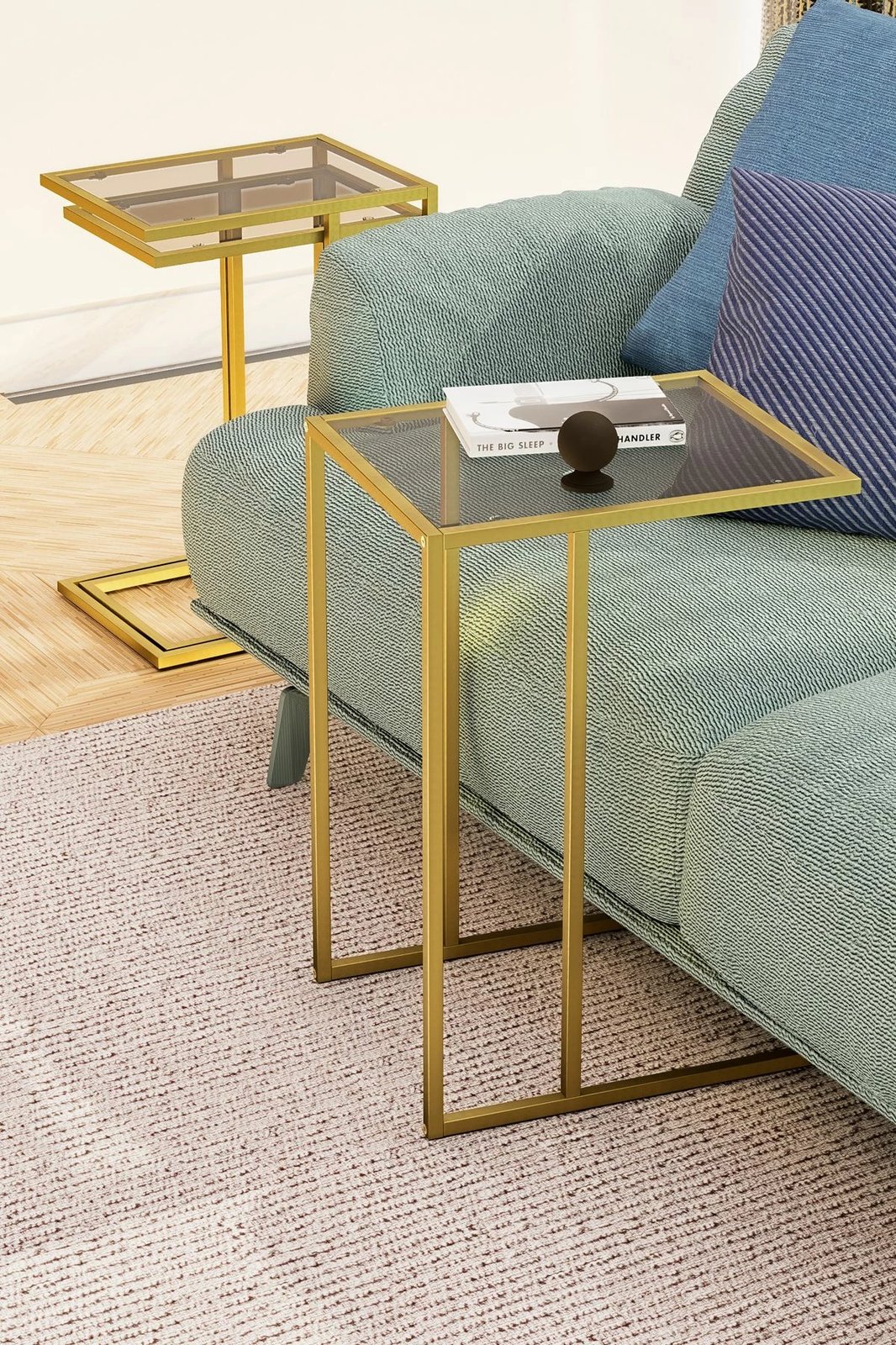 Set tavolinash të vendosshme (3 copë), Hanah Home, Ibiza C, ngjyrë ari, fume