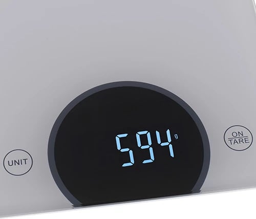 Peshore kuzhine, Adler AD 3173, 10 kg, ekran LED, platformë xhami të temperuar 3 mm, funksion Tare, gri