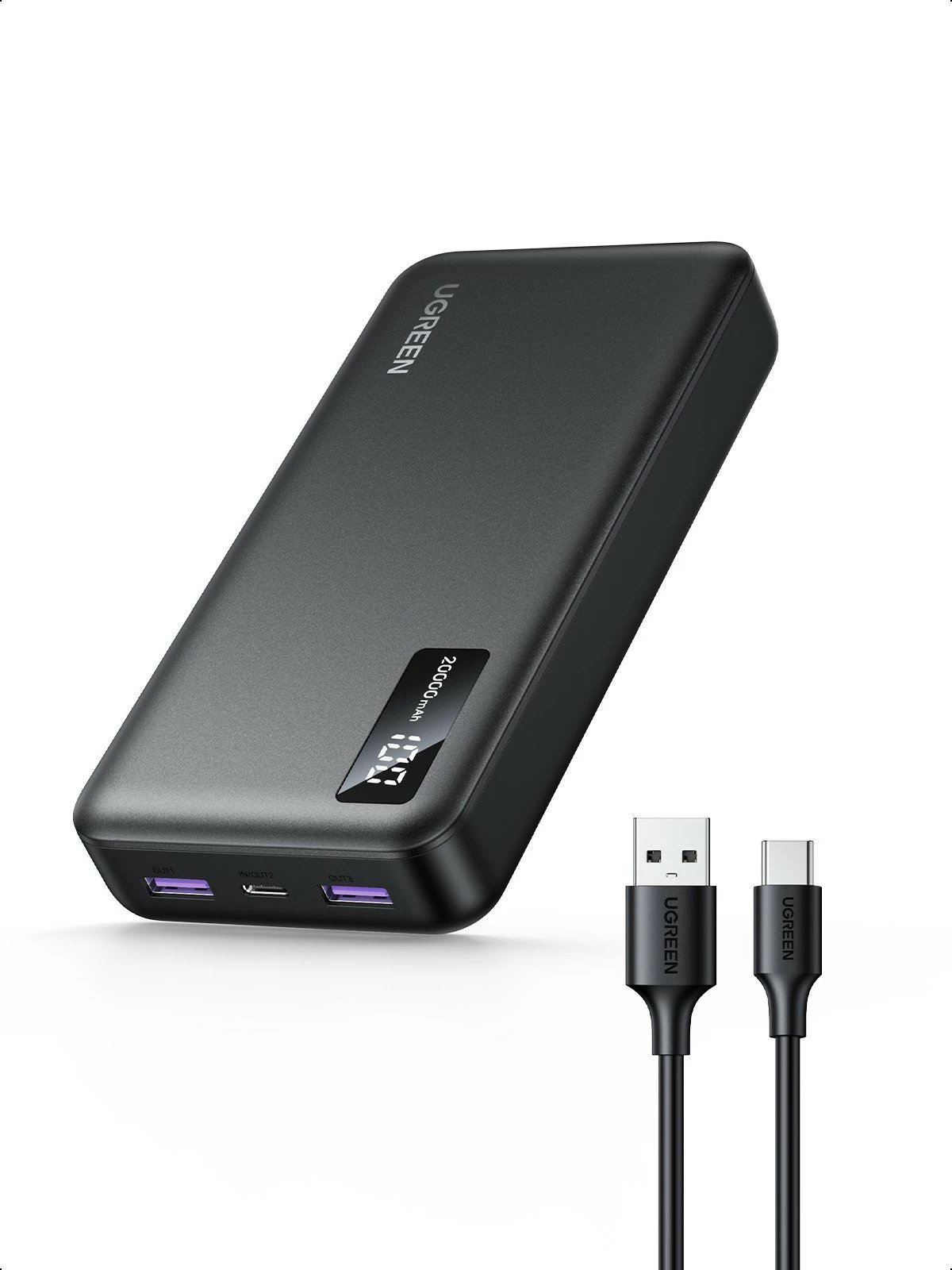 Powerbank Ugreen 10000mAh karikim i shpejtë dyanshëm, e zezë