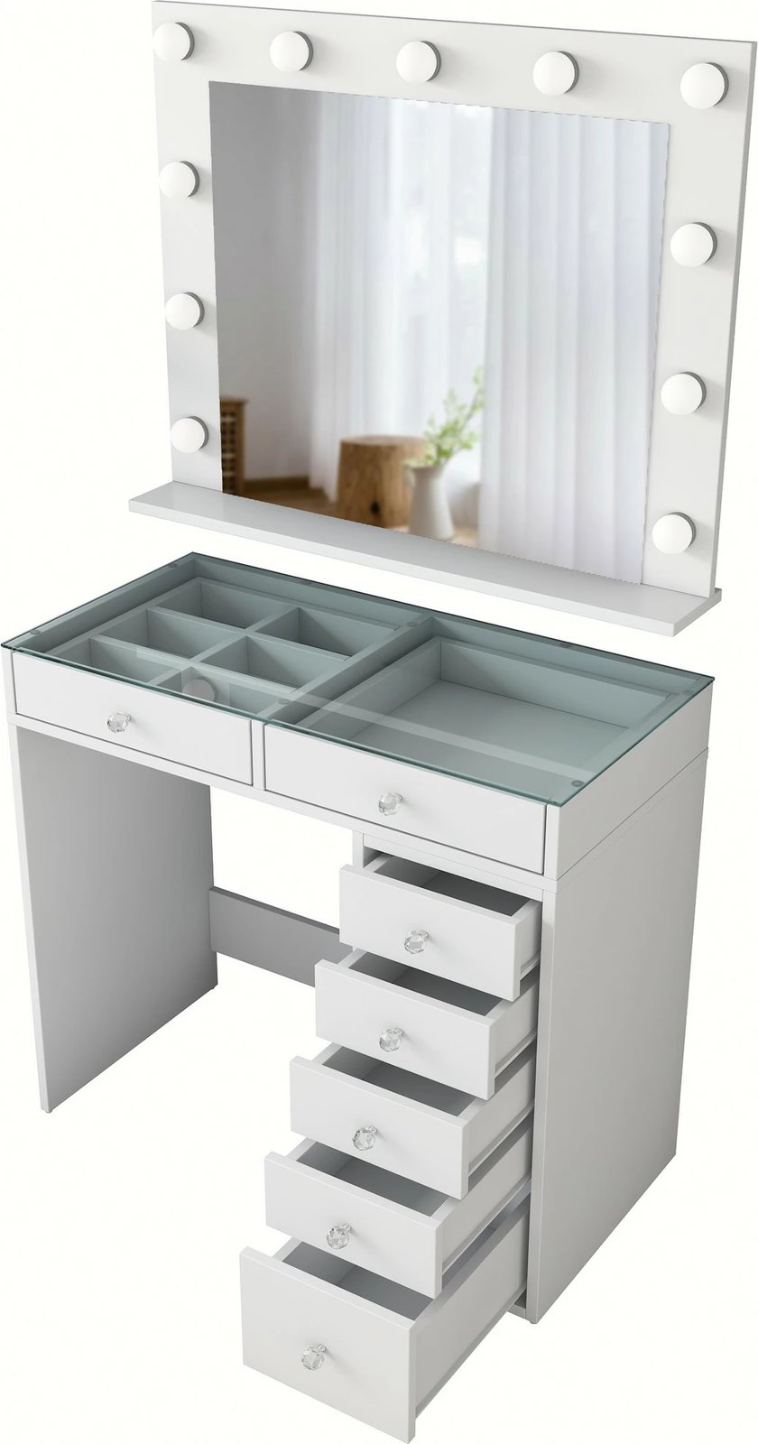 Tavolinë grimimi Hanah Home, BJ117 - 2788, e bardhë