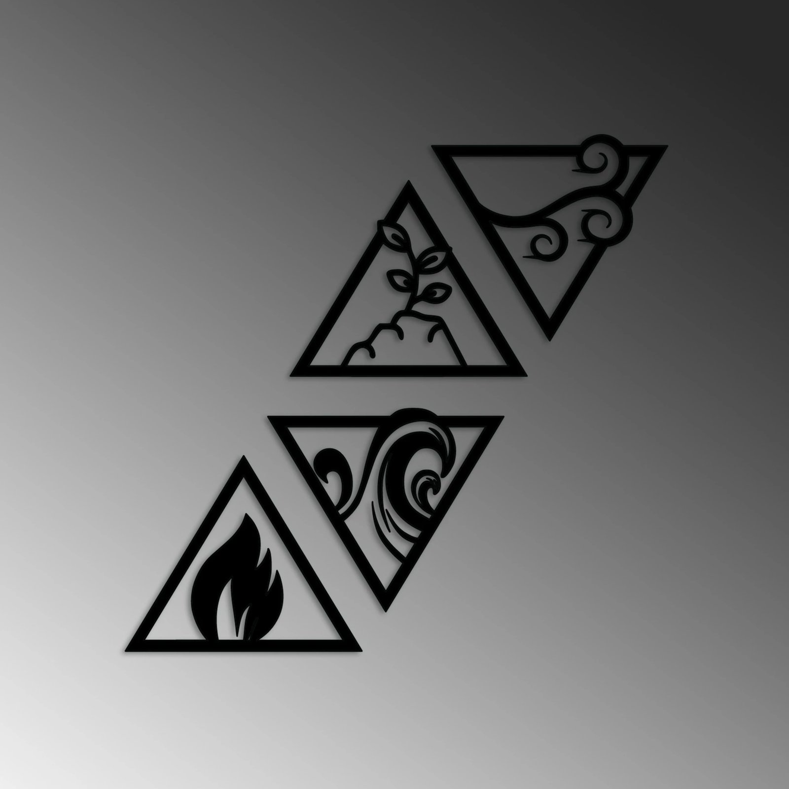 Aksesor dekorativ metalik për mur Wallity, për elemente, 4 pjesë