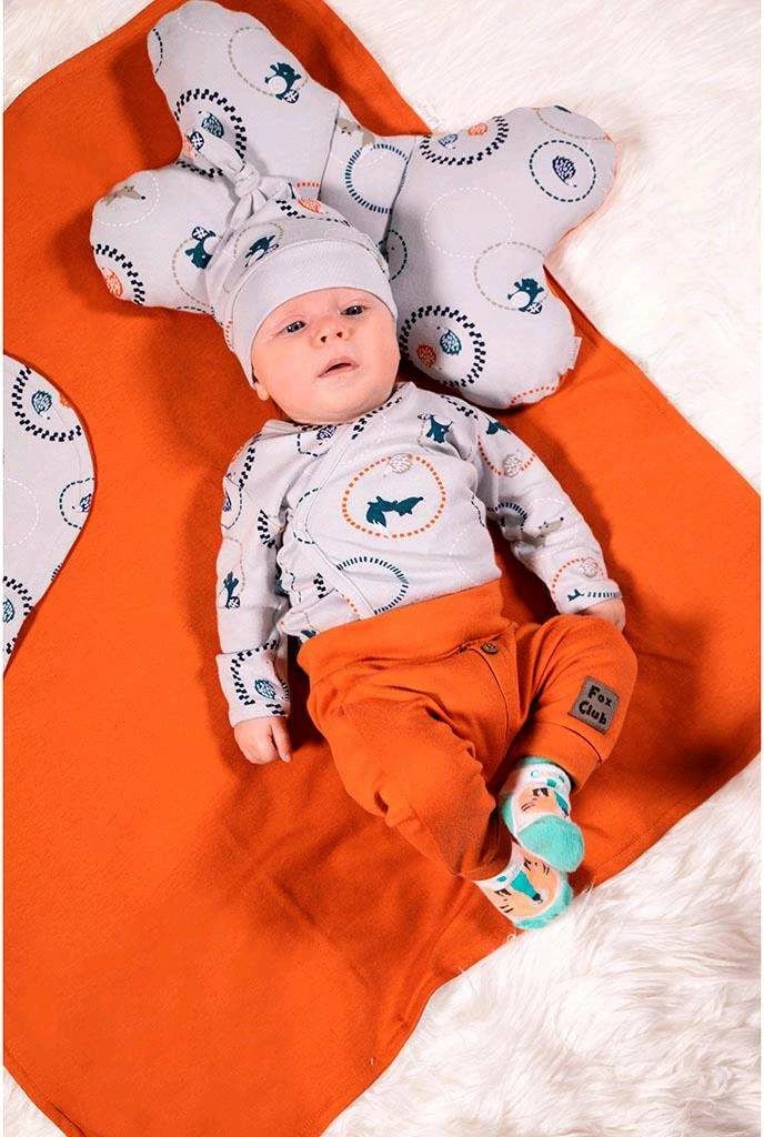 kapuç bebe, Nicol, Fox Club, pambuk 100%, madhësia 68 (4-6 muaj), gri