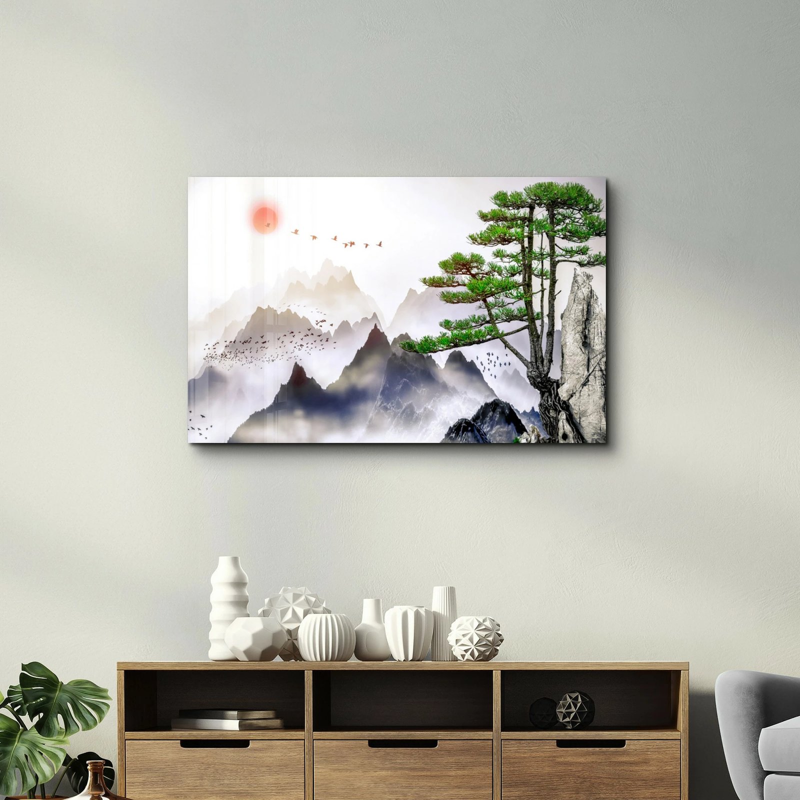 Pikturë dekorative prej xhami të temperuar, shumëngjyrëshe, CAM-1019, 35x55cm