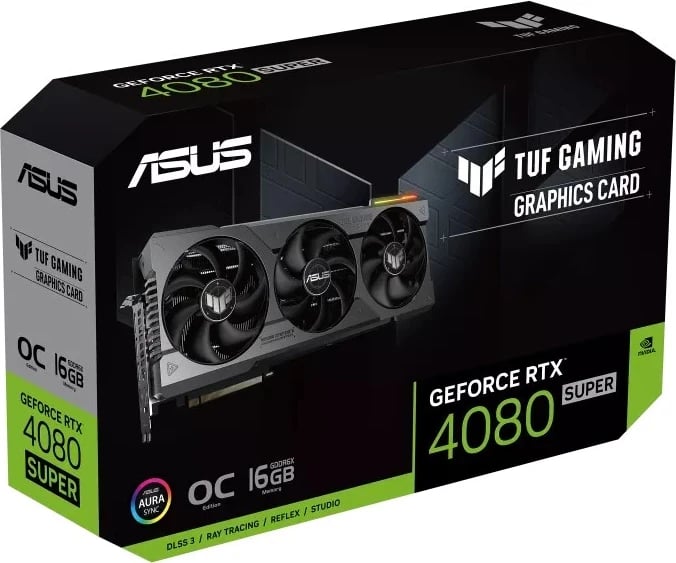 Kartë Grafike ASUS TUF Gaming TUF-RTX4080S-O16G-GAMING, NVIDIA GeForce RTX 4080 SUPER, 16 GB GDDR6X, e zezë