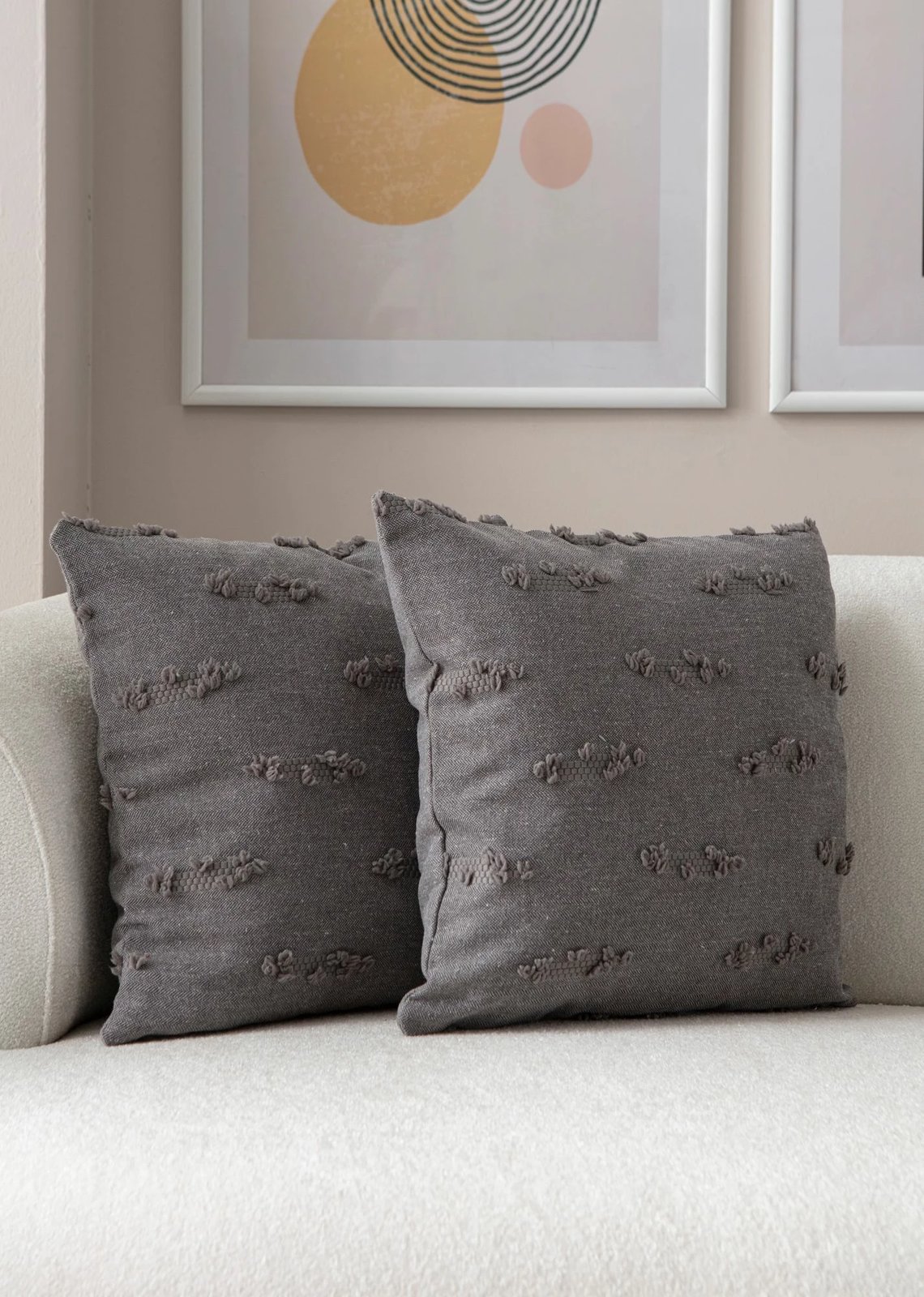 Set mbulesash për jastëkë (2 copë), Evila Originals, Tuffet, ngjyrë gri v6