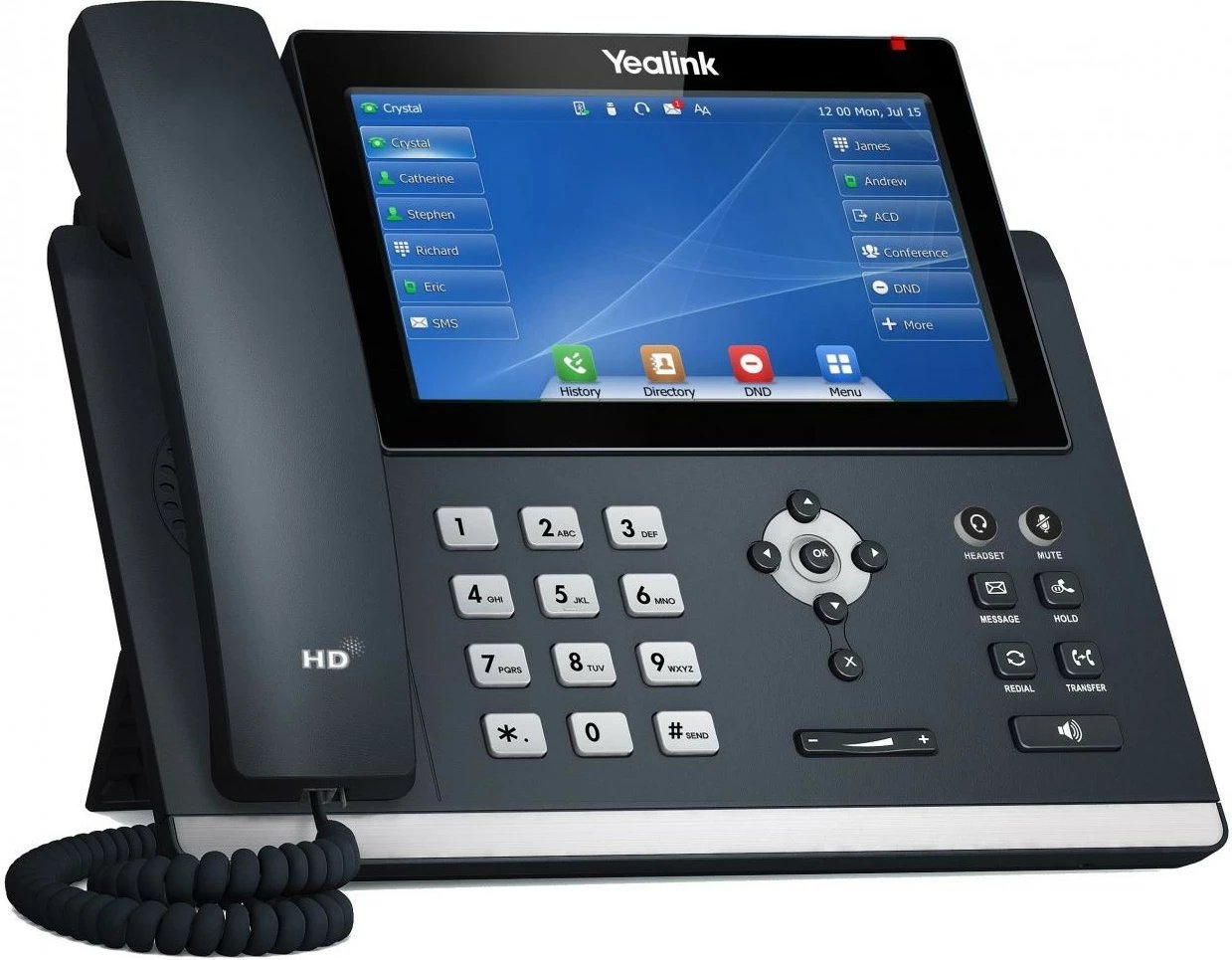 Telefon IP Yealink SIP-T48U, Ekran LED 17.8 cm, Gri