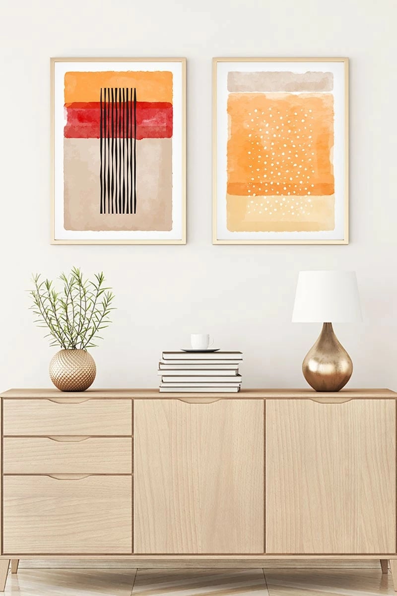 Pikturë dekorative me kornizë MDF (2 copë), Wallity, Huhu57, 20x30cm