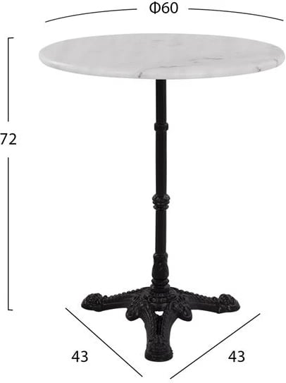 Tavolinë me bazë prej gize FH5608 me mermer, Rreth Φ60Χ71cm