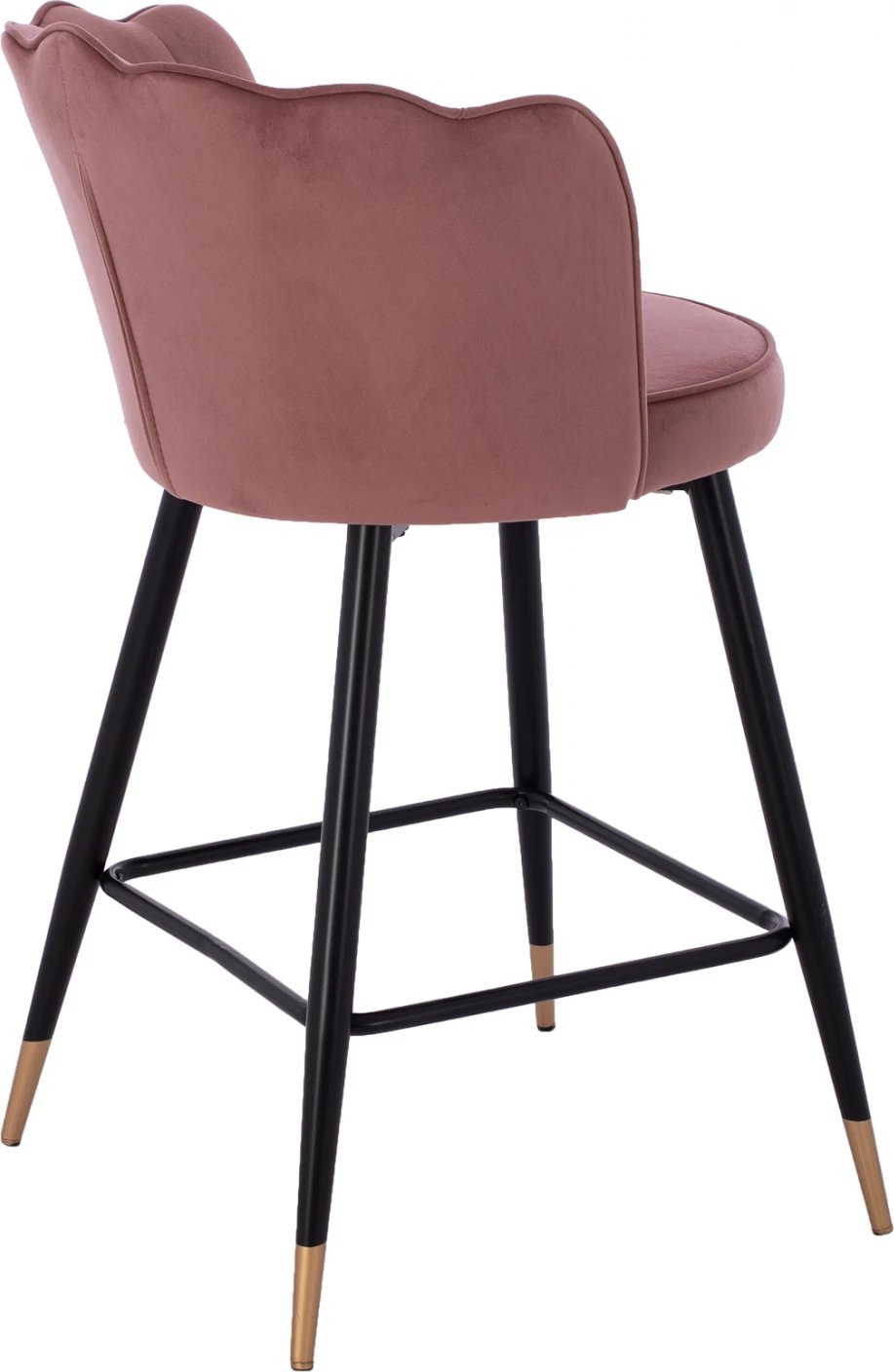 Karrige mesatare për bar, FH8736.02, kadife rozë e pluhurosur, kornizë metalike, 50x50x90 cm, set prej 2 copë