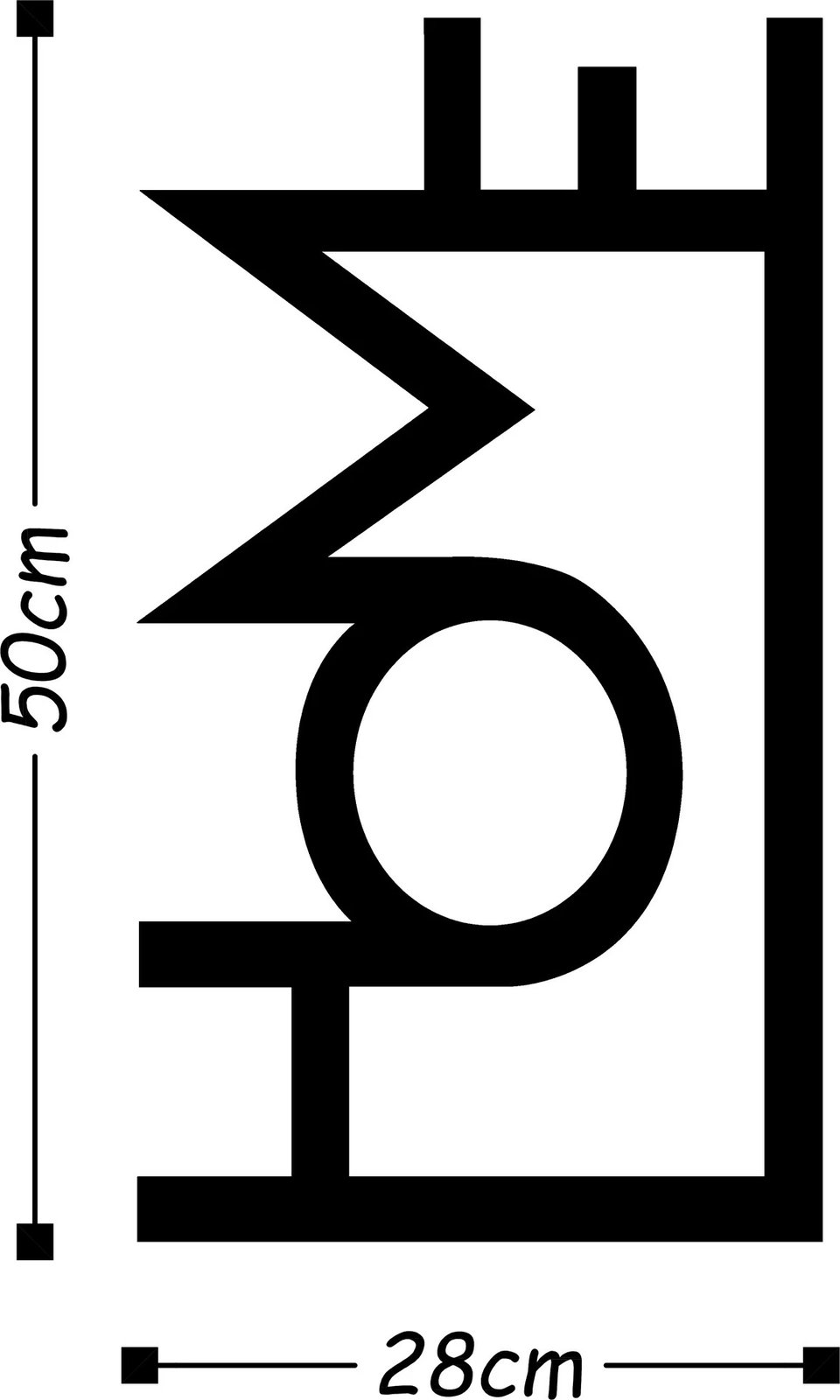 Aksesor dekorativ metalik për mur, Wallity, shtëpi, ngjyrë e zezë