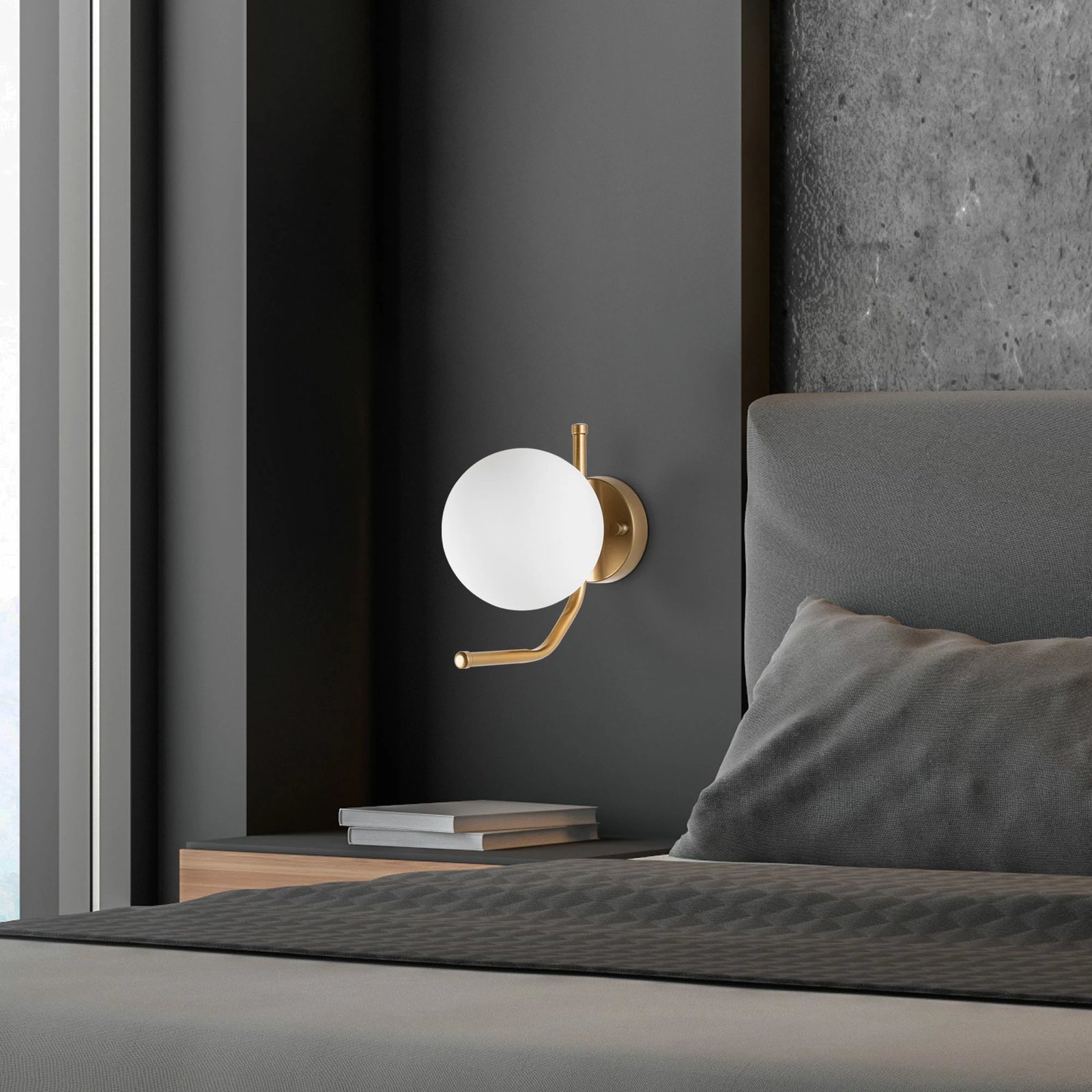 Llambë muri Opviq Faruk, ngjyrë ari dhe e bardhë, 15x22x23 cm