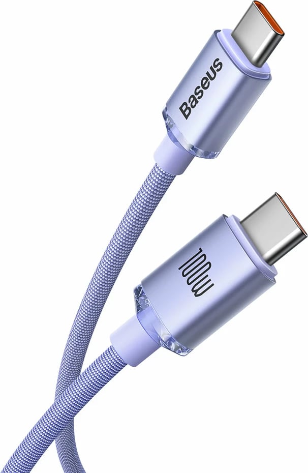 Kabllo USB-C në USB-C Baseus CAJY000701, 1.2m, 100W, Vjollcë