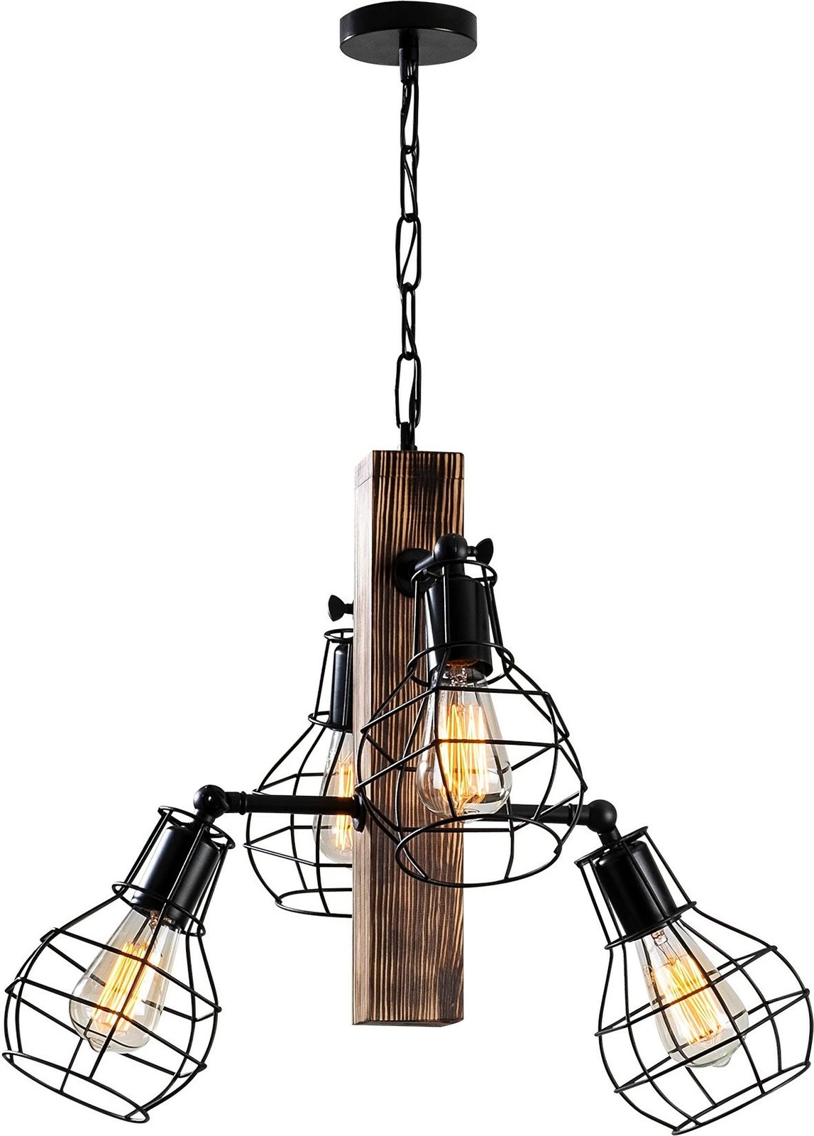 Llambë tavani Opviq, Erebos - 107-AV, dru panje, e zezë, 42x42x79 cm