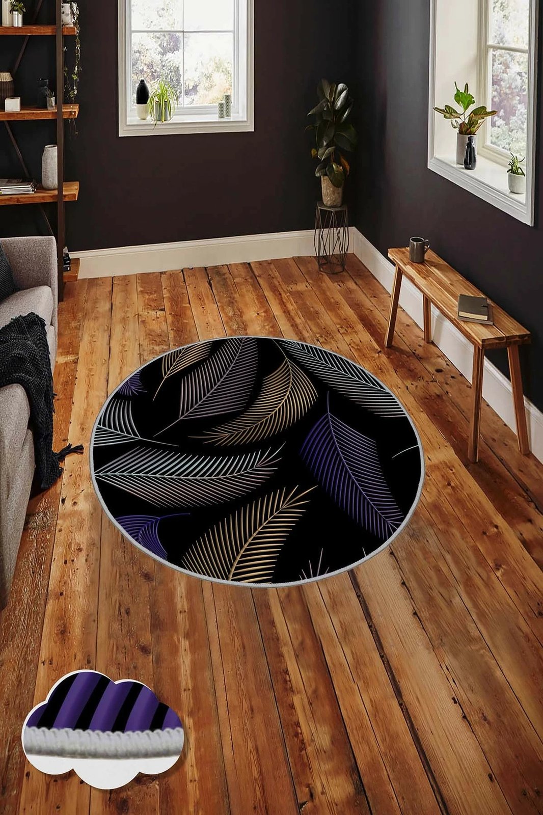 Qilim rrumbullak, shumëngjyrësh, 60 cm, Conceptum Hypnose, Hmnt932