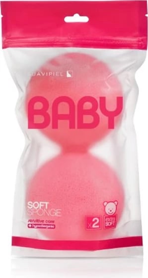 Sfungjer i butë për bebe Suavipiel Baby, 2 copë, rozë