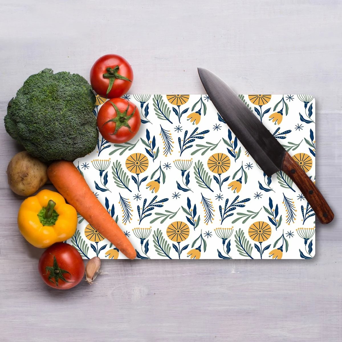 Dërrasë prerëse prej xhami të temperuar, shumëngjyrëshe, Hermia Ckt77 - 3040, 30x40cm Dërrasë prerëse prej xhami të temperuar, shumëngjyrëshe, Hermia Ckt77 - 3040, 30x40cm