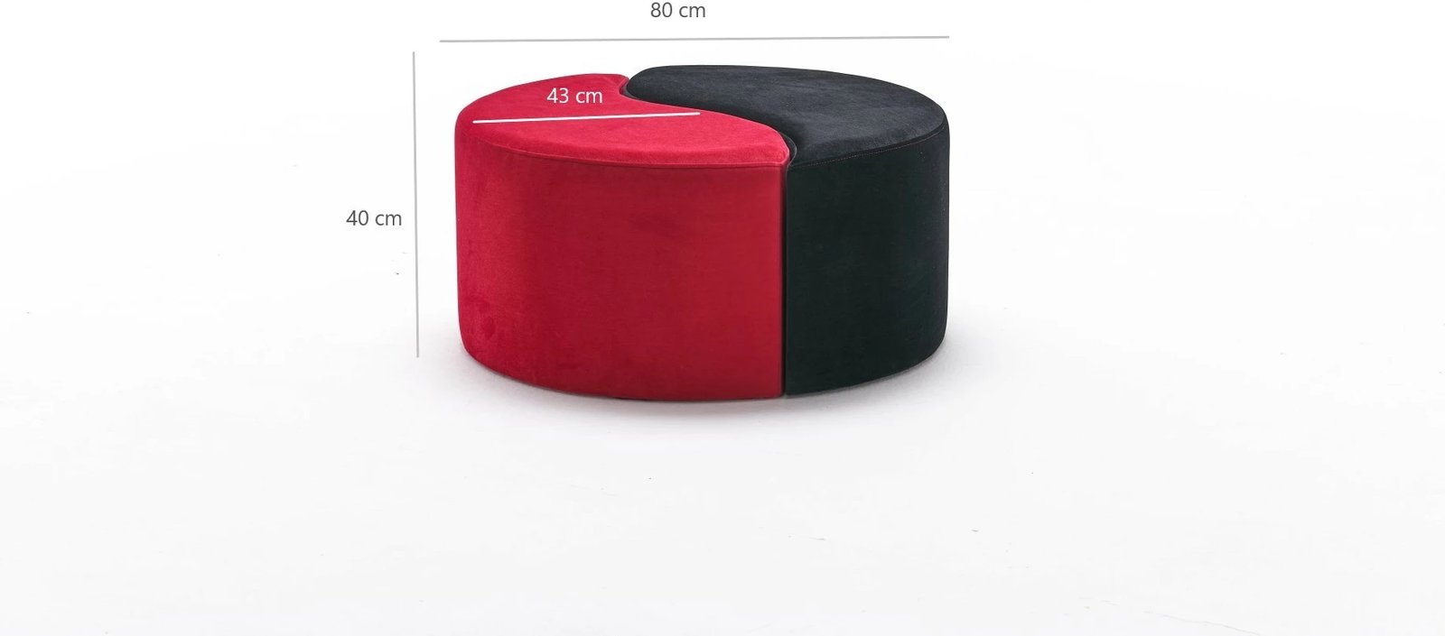 Puf Alis Atelier del Sofa, e kuqe dhe e zezë