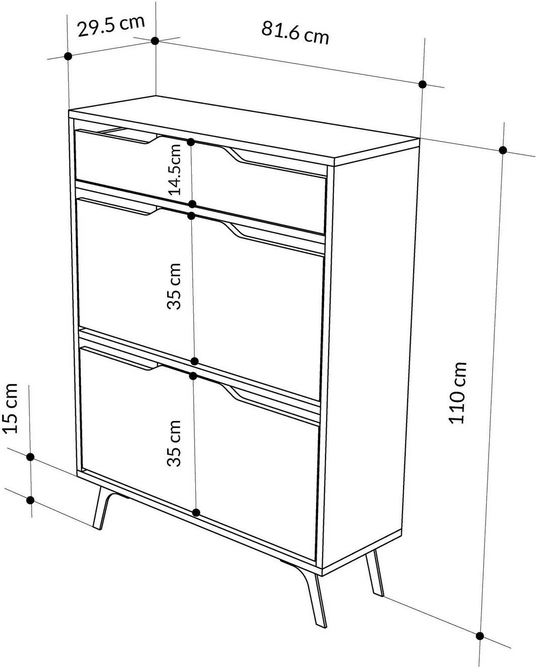 Dollap për këpuca, Skye Decor, ngjyrë moka e çelët