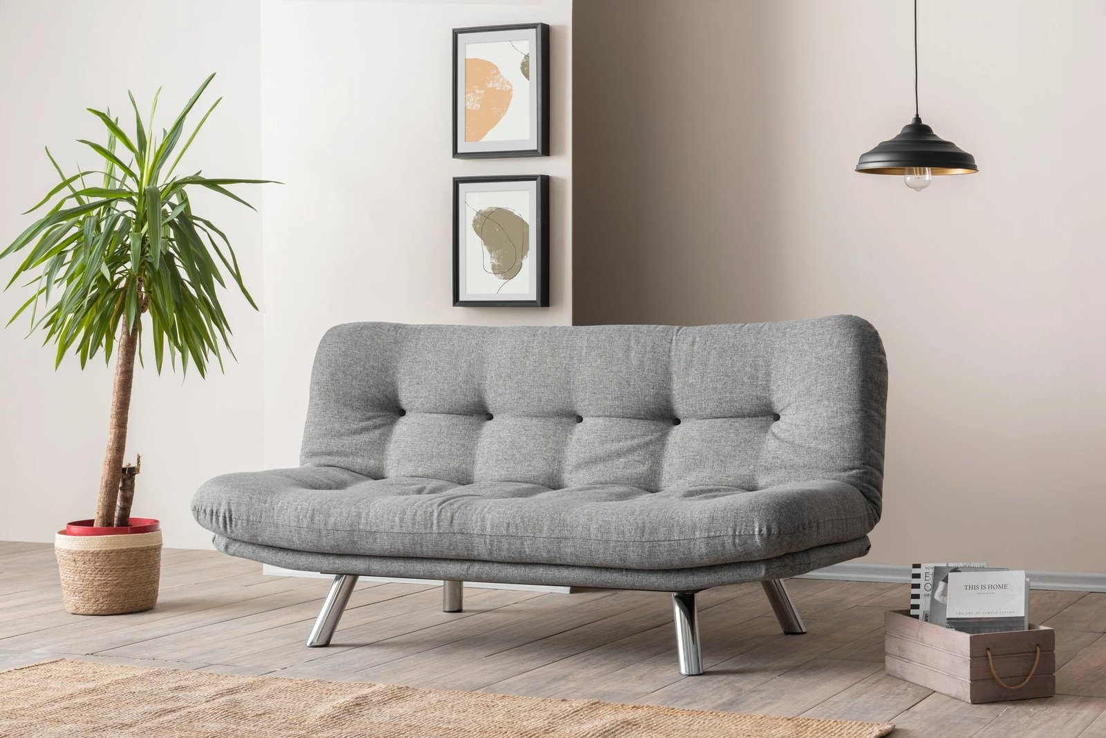 Krevat-sofa treshe, Atelier del Sofa, Misa Small, ngjyrë gri e çelët