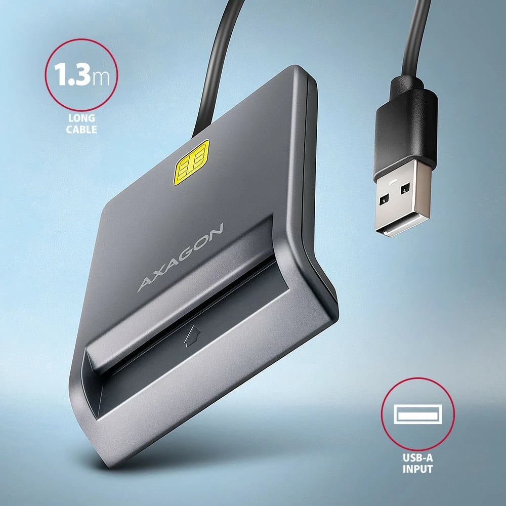 Lexues kartelash AXAGON CRE-SM3T me USB, 1.3m, i zi