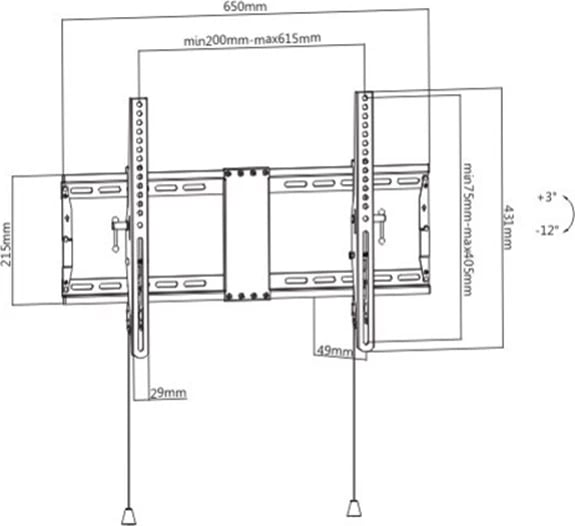 Mbështetëse televizori Gembird WM-80T-01, 37"-80", argjend