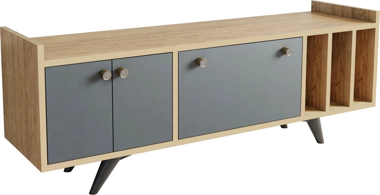 Komodë TV Skye Decor, Maribor, anthracite dhe lis, 150x40x62cm