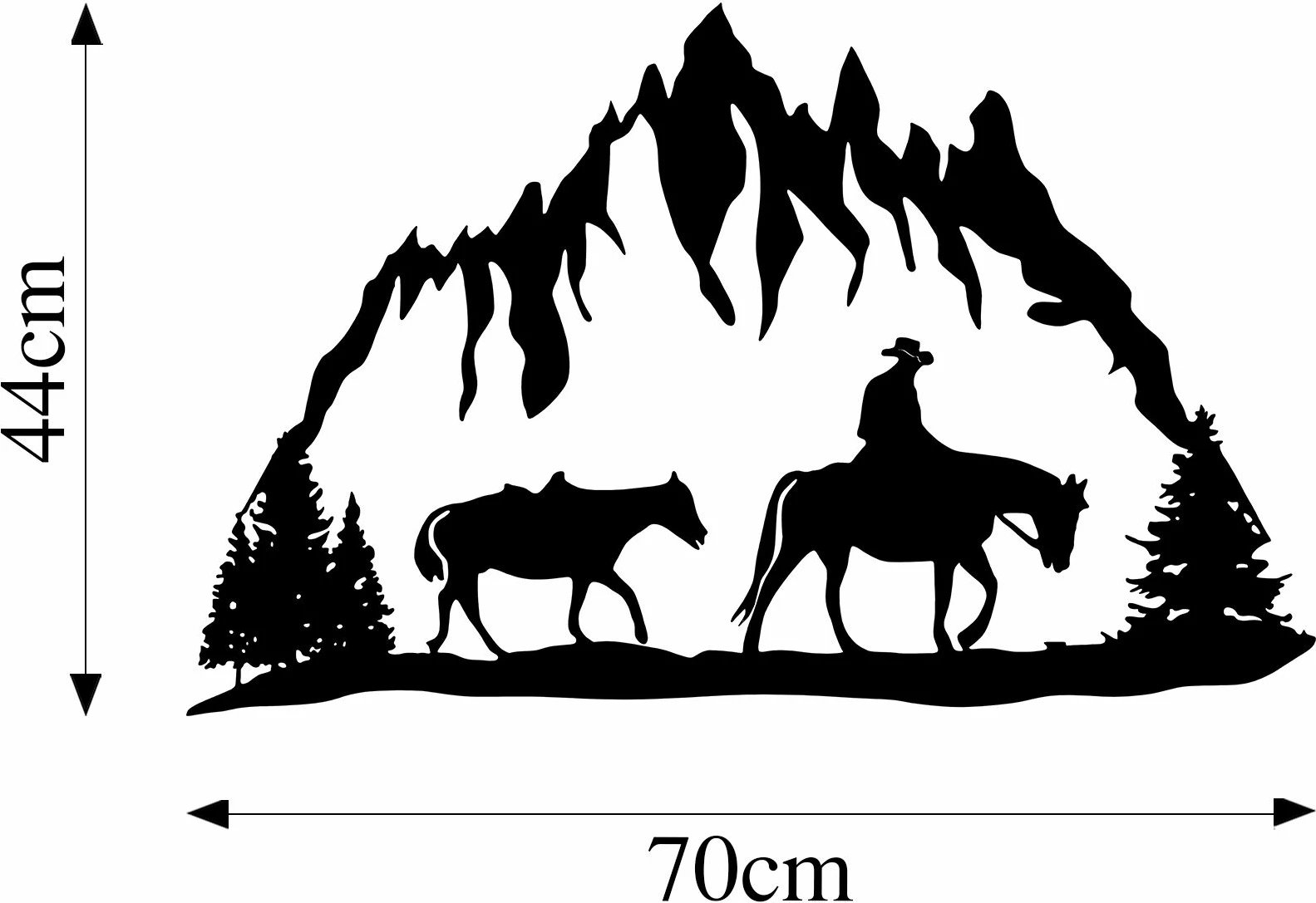 Aksesor dekorativ metalik për mur, Cowboy - 313