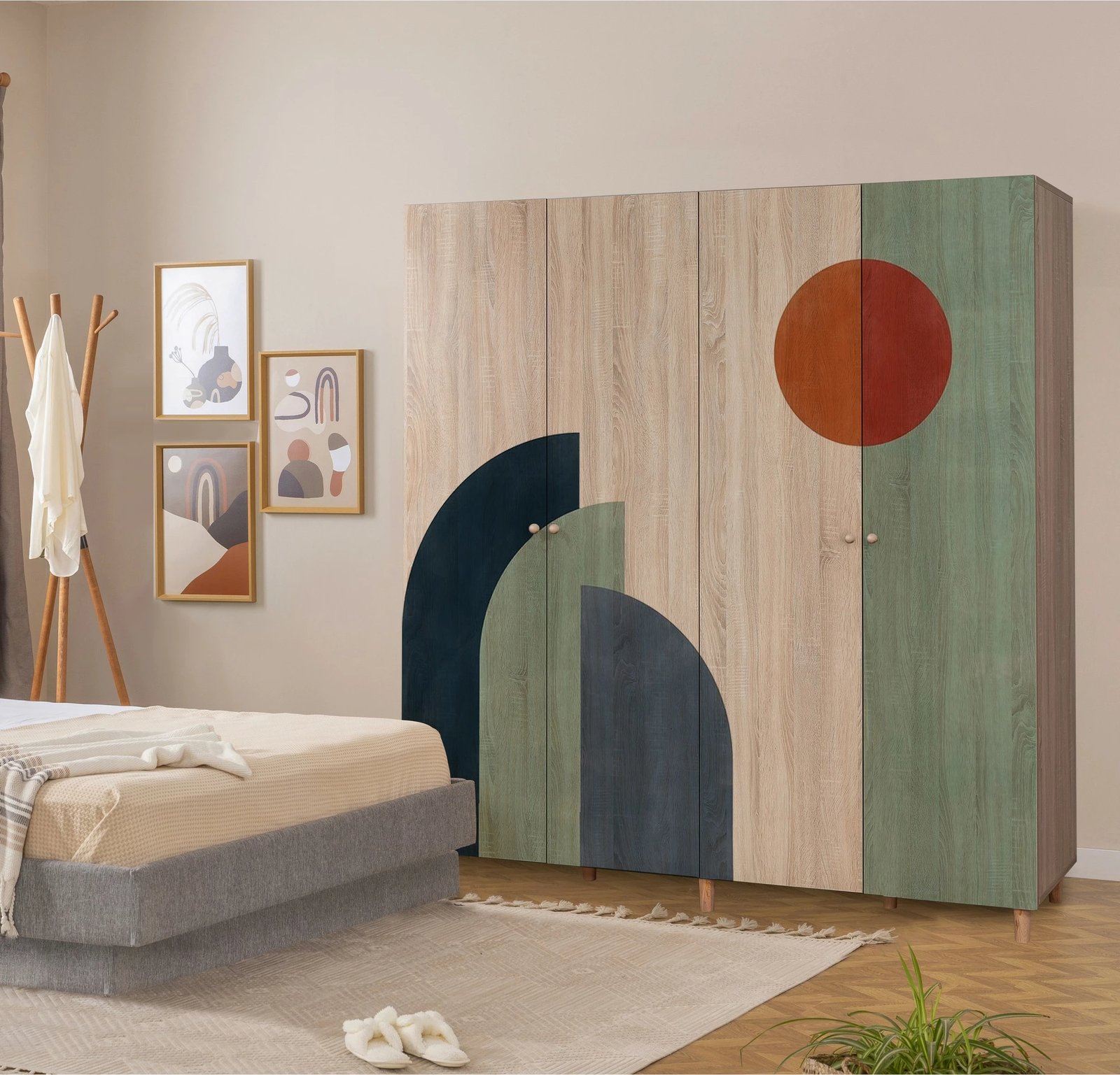 Dollap Hanah Home, Loni 4, ngjyrë sonomo, 180x192x52cm