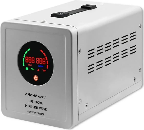 UPS Qoltec Pure Sine Wave 500VA 350W, Gri
