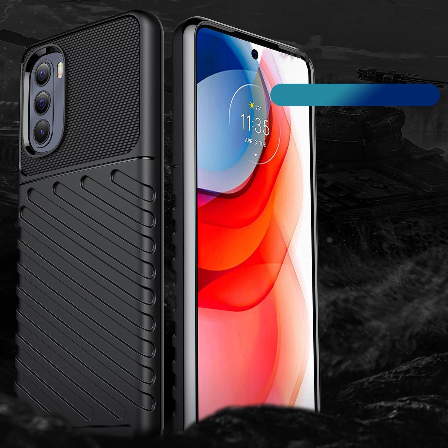 Mbështjellës Hurtel Thunder Case për Motorola Moto G Stylus 5G 2022, i zi