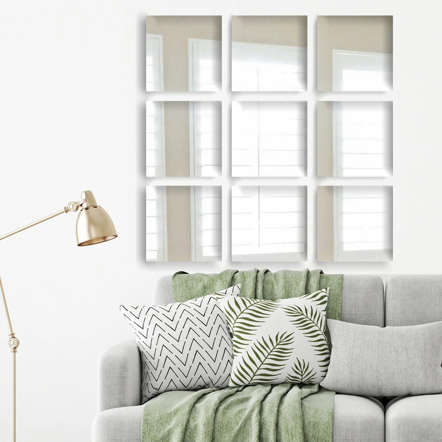 Set pasqyrash (9 copë), Wallity, SETAYNA_012, ngjyrë argjendi