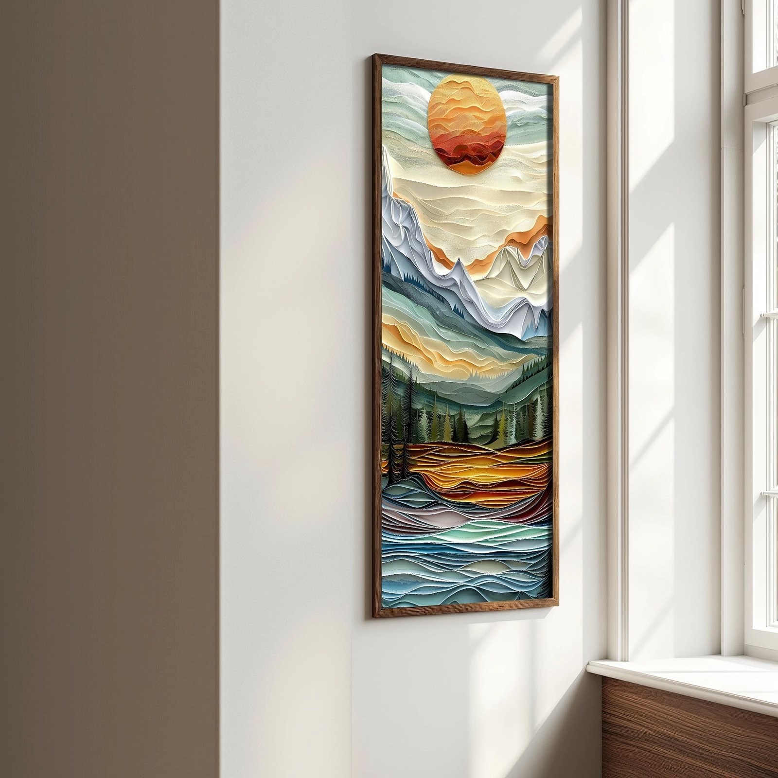 Pikturë dekorative me kornizë MDF, shumëngjyrëshe, Wallity, LONG001-S/120-40, 40x120cm